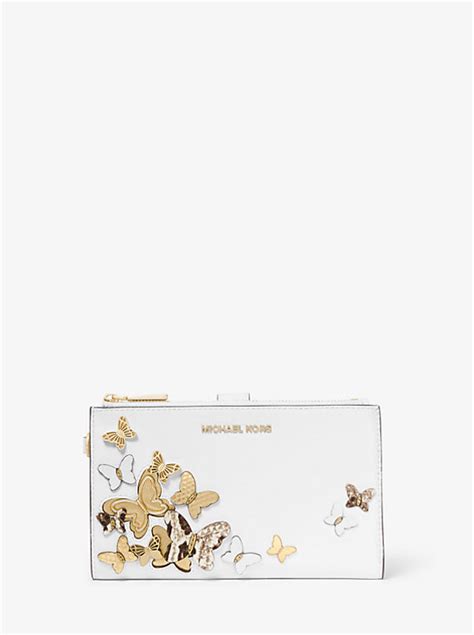 michael michael kors adele butterfly embellished leather smartphone wallet|mk Adele logo smartphone wallet.